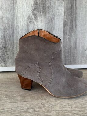 Isabel Marant Suede Dicker Dacken Booties Ankle Boot Taupe Women 9 39 Western